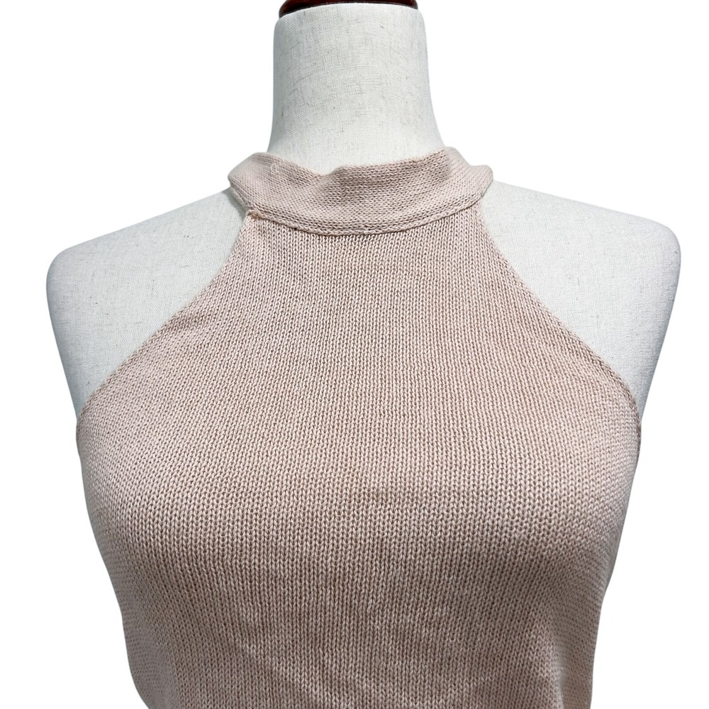 Free People Knit Halter Top XS / Small Tie Back Open Back Festival Mockneck (6) - Picture 2 of 9